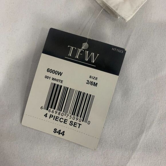 Boys Pinstripe Vest Shirt & Tie Set By TFW Black & White Size 3/6 - Picture 7 of 7